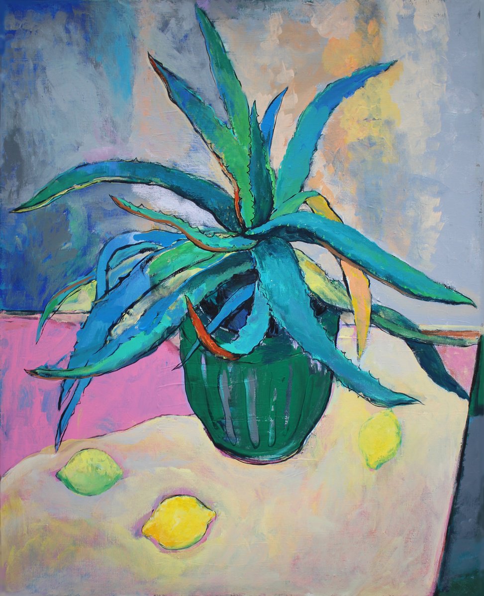  Aloe Vera With Lemons By Artem Andreichuk, 31 X 39, Artwork For Sale On Artfinder
