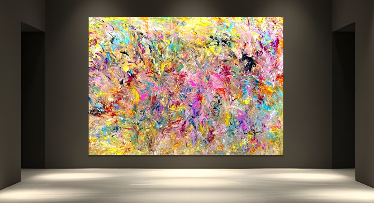 Organic Abstract Acrylic Painting By Estelle Asmodelle, 94 X 67, Ethereal Secondment, Original Artwork