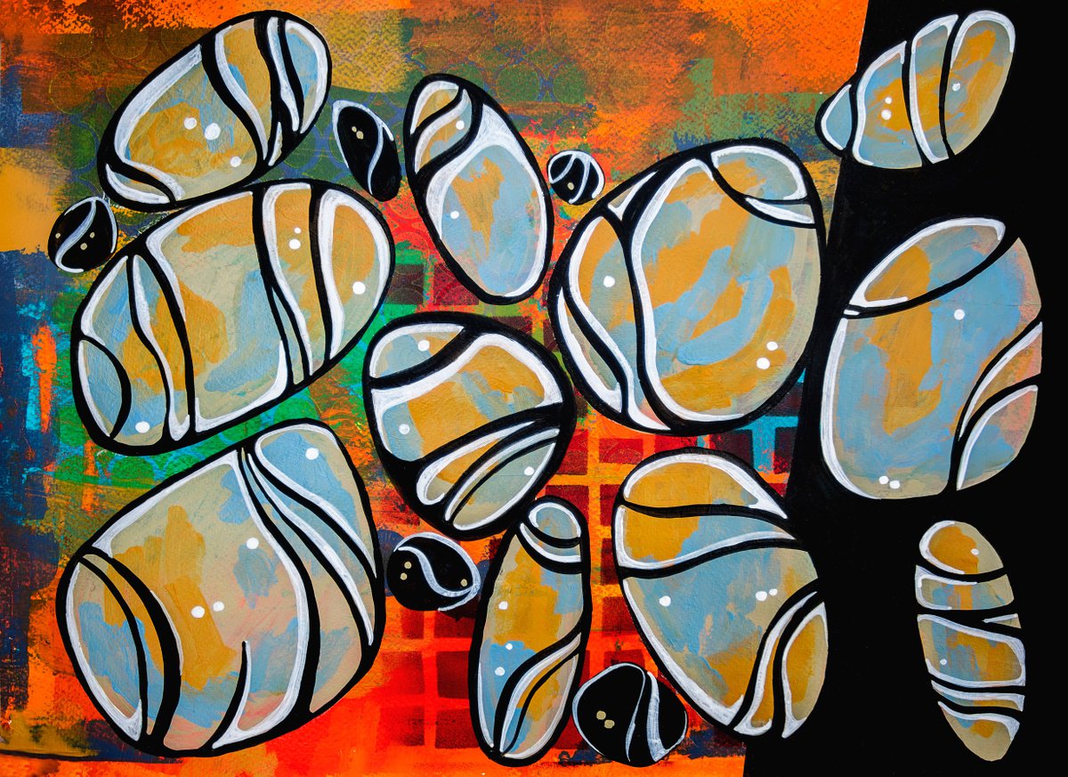 Organic Abstract Acrylic Painting By Ariadna De Raadt, 19 X 14, Balance 1, Original Artwork