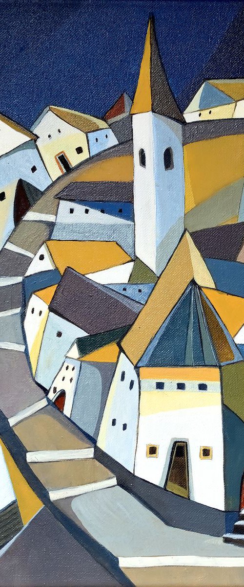 The street with many stairs by Aniko Hencz