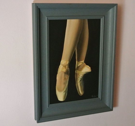 'Pointe' , Ballet Shoes, Ballet Painting, Ballerina, Dance, Framed and Ready to Hang