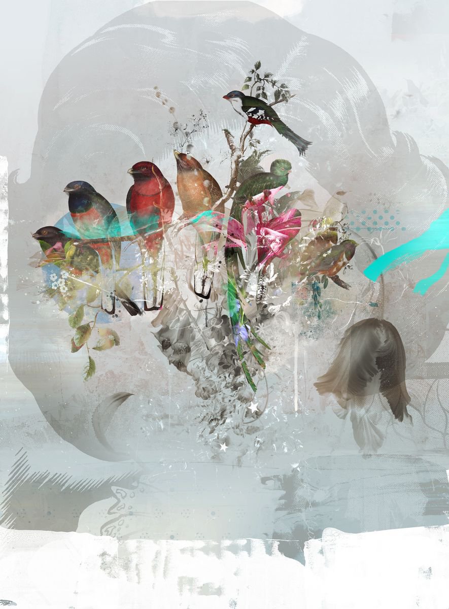 Animal Painting By Teis Albers, 31 X 43", On The Line, Original Artwork