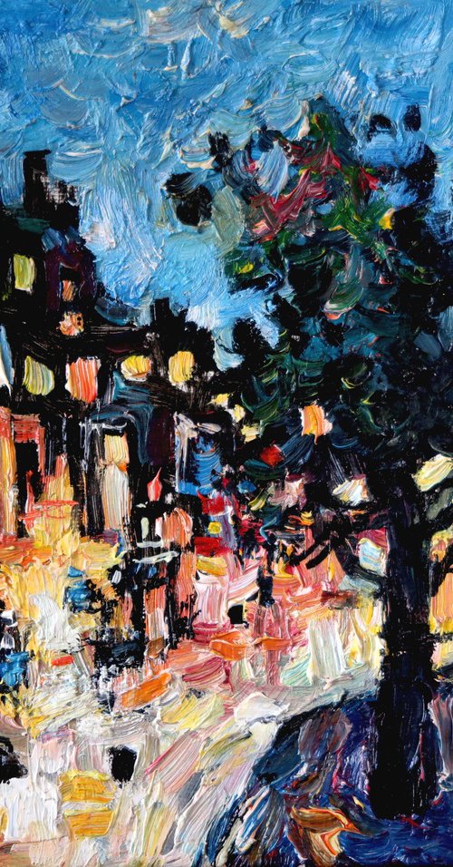 Night walks in Paris. by Nikifor Swiristuhin