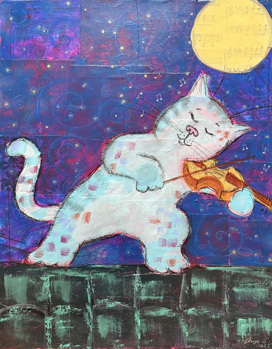 A cat and a fiddle