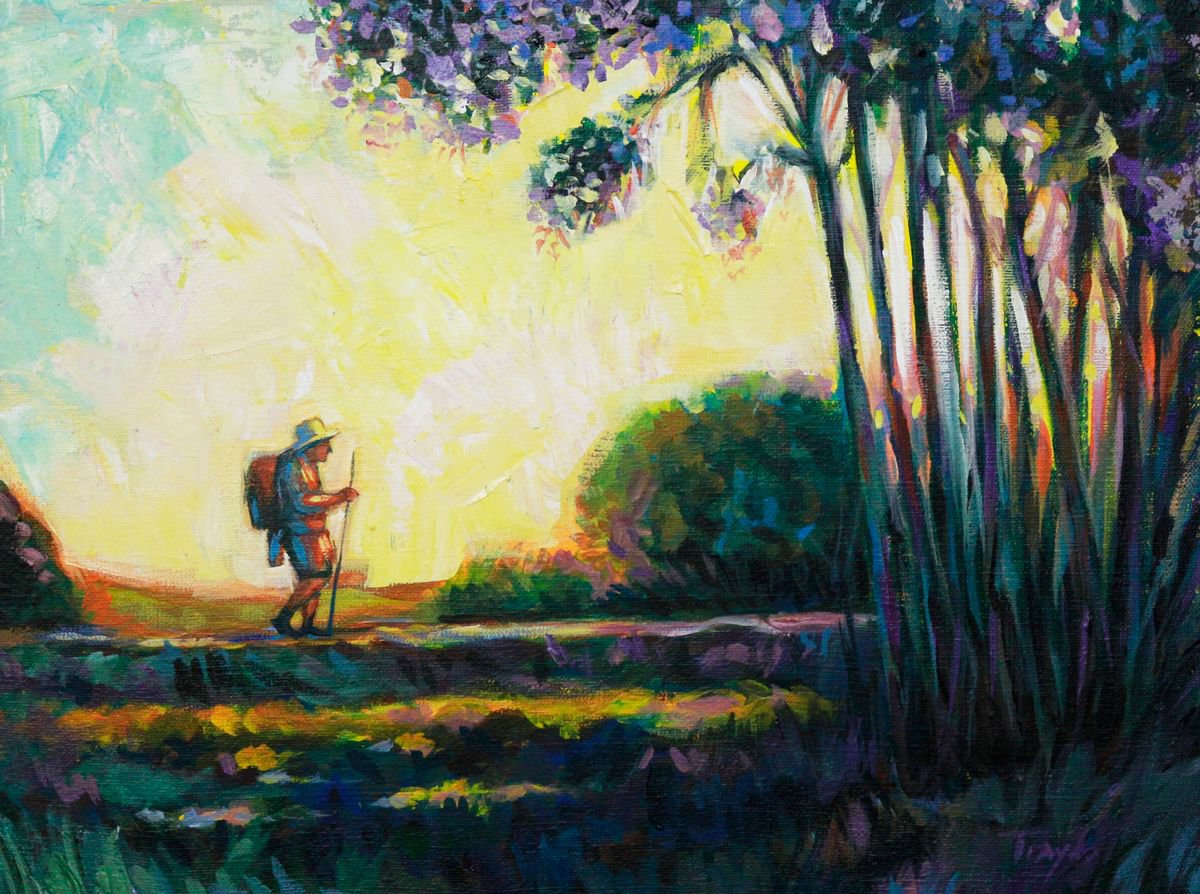 Impressionistic Landscape Acrylic Painting By Trayko Popov, 16 X 12", Fairy Tales Of The Secret Forest - 40X30 Cm, Artfinder