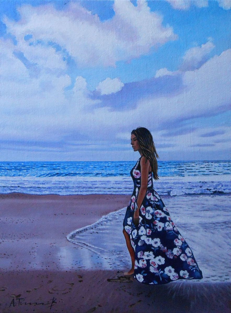 Photorealistic Landscape Oil Painting By Alexander Titorenkov, 12 X 16, Mood Ii, Original Artwork