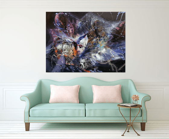 Stunning colors combination gigantic xxl abstract painting flyer by O Kloska