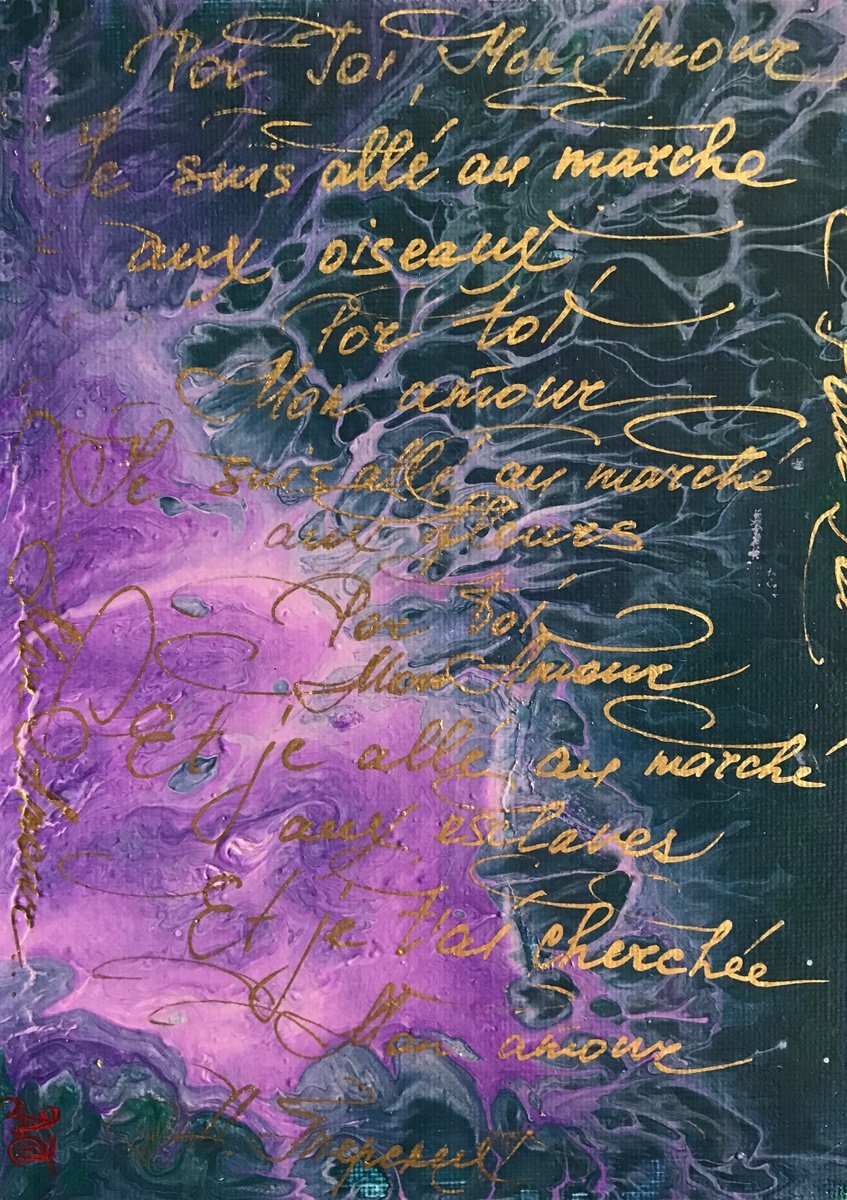 Abstract Acrylic Painting By Anastasia Terskih, 6 X 7, Pour Toi, Mon Amour, Original Artwork