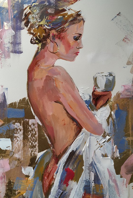 Embrace III - Acrylic Mixed Media  Painting on Paper