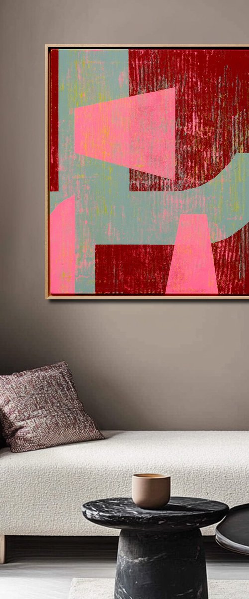 Fractured fallen pink red by Ronald Hunter