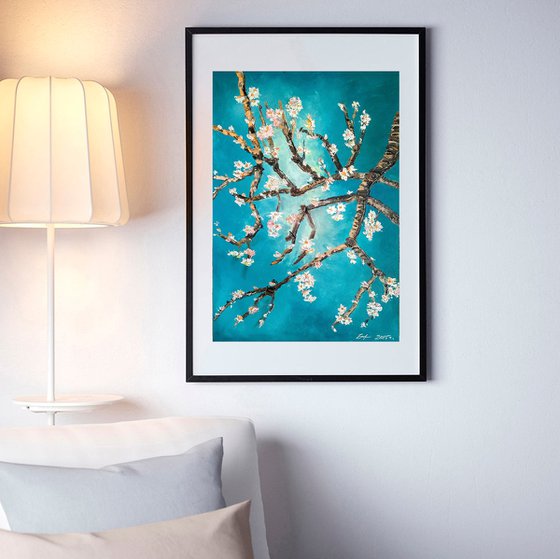 Blooming almonds inspired by Vincent Van Gogh