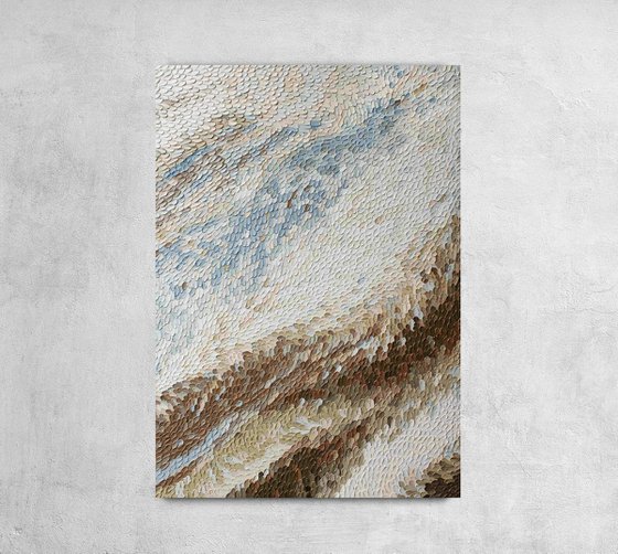 "Fluency" Blue brown abstract oil art
