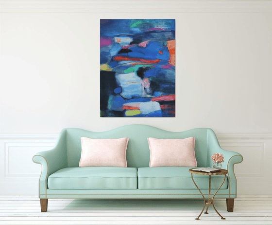 landscape with blue and yellow