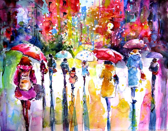 Joyful rainy day