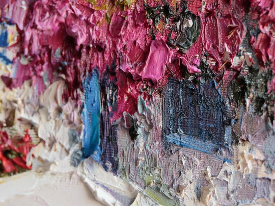 Bougainvillea in Santorini, Greece