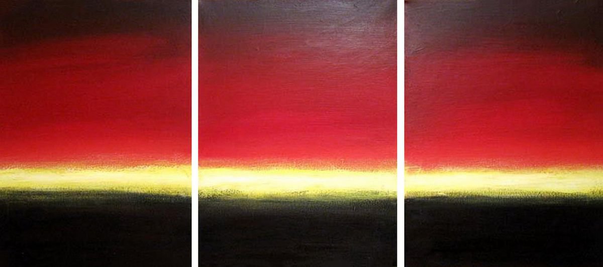 Abstract Acrylic Painting By Stuart Wright, 48 X 20", Sunset Dream Rainbow Colours, Original Artwork