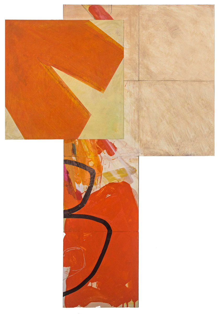 Organic Abstract Acrylic Painting By Adrian Bradbury, 28 X 40, Wave, Original Artwork