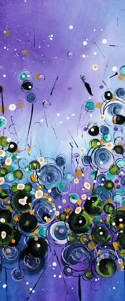 "Wonderstorms" #6 - Large  original abstract floral landscape by Cecilia Frigati