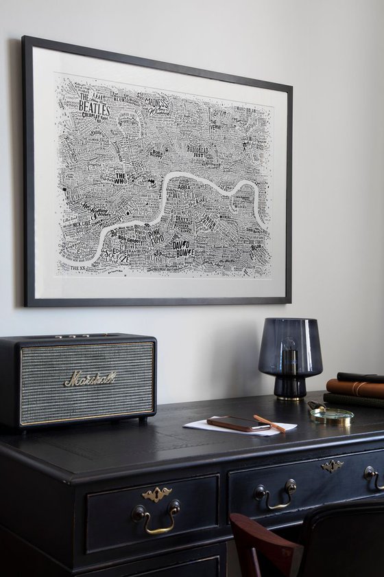 Music Map Of London (White)