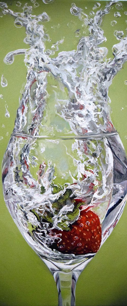 Strawberry in a glass by Elena Adele Dmitrenko