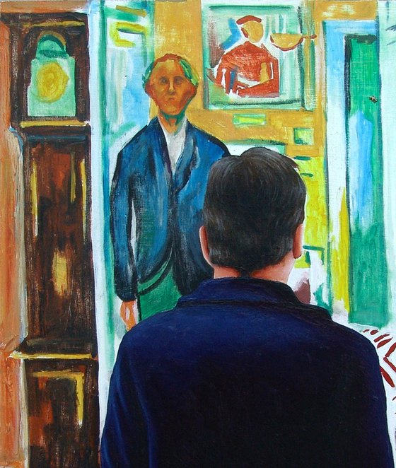 Self Portrait With Self Portrait By Edvard Munch