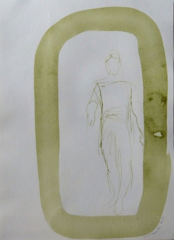 Figure 18P6 , Acrylic on paper 29x42 cm