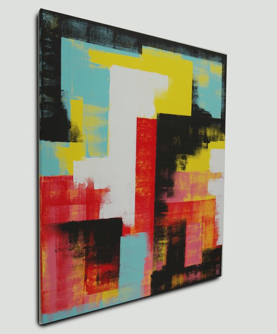 Untitled in Yellow & Red - 90x110 cm - Ronald Hunter - 12J