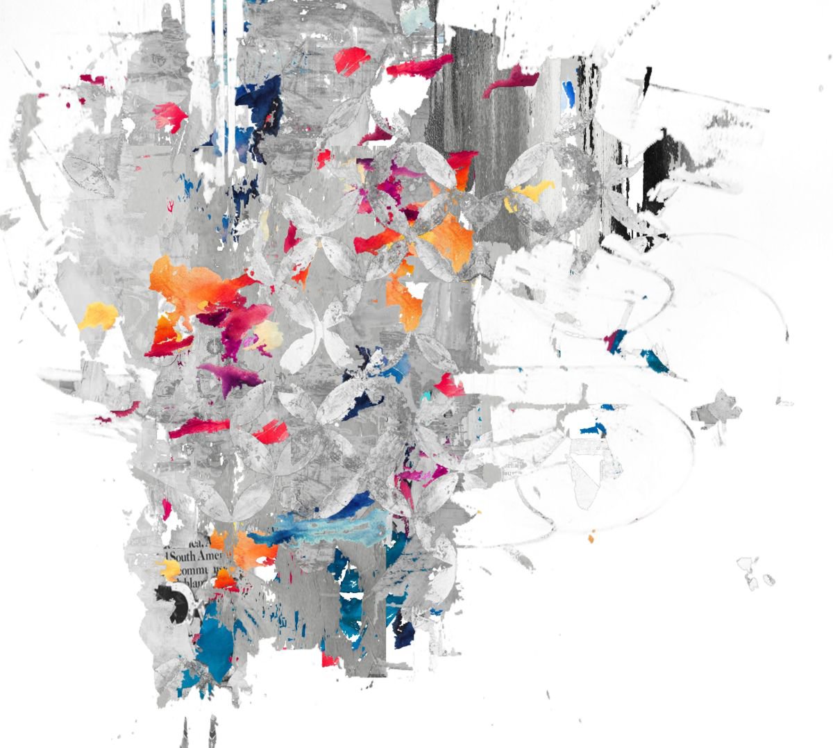 Abstract Collage By The Most Active, 9 X 9", So Tired 46, Original Artwork