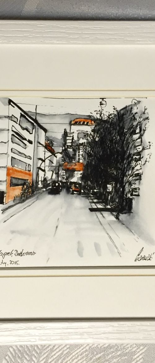 Framed - City street, Zagreb by Tihomir Cirkvencic