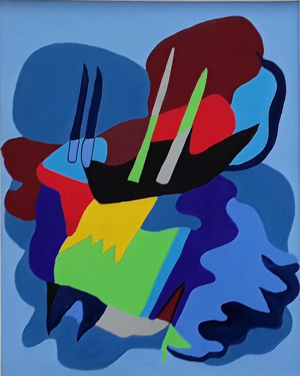 Organic Abstract Painting By Paul Heron, 12 X 14", Splash, Original Artwork