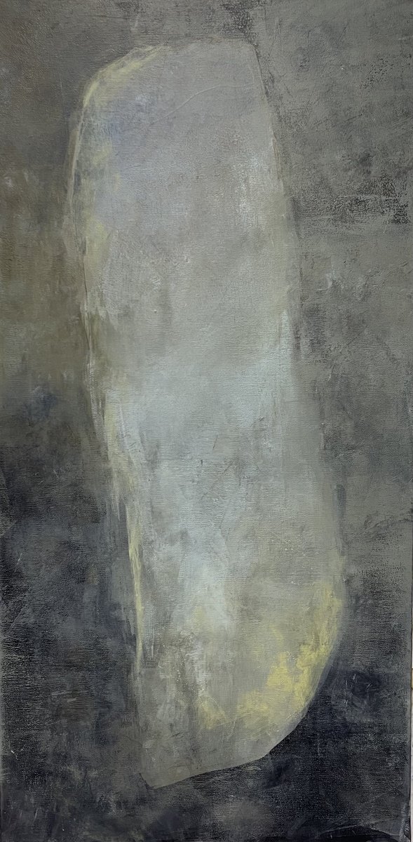 Abstract Acrylic Painting By Miri Baruch, 16 X 31", Hidden, Original Artwork