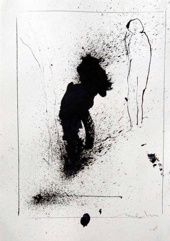 The Splashes, surrealist drawing, 29x21 cm