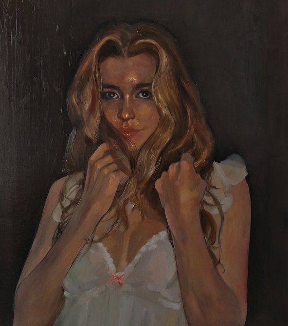 Night dream 50x40cm ,oil/canvas, impressionistic figure