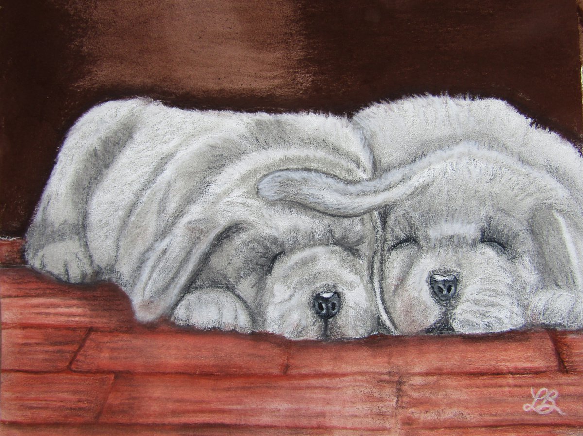 Sleepy Puppies by Linda Burnett