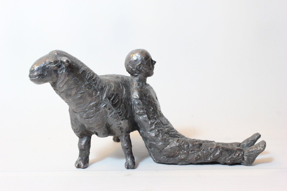 Impressionistic Bronze Sculpture , Resting Together By Nerijus Kisielius, 6 X 4, Artwork For Sale On Artfinder
