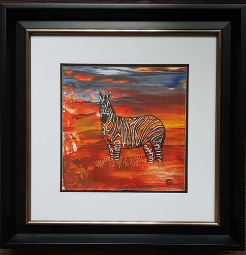 Zebra at sunset by Els Driesen