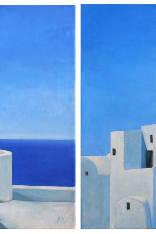 Timeless Greece - diptych by Alfia Koral
