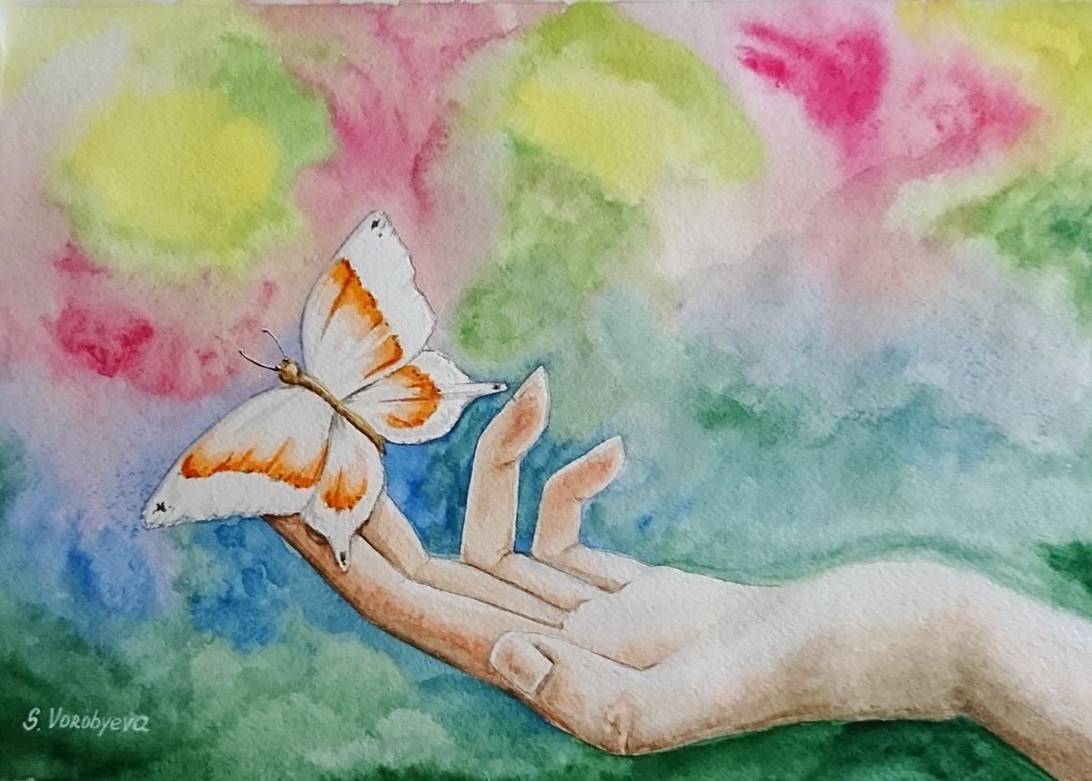 Miracle touch. Original watercolor painting by Svetlana Vorobyeva by Svetlana Vorobyeva