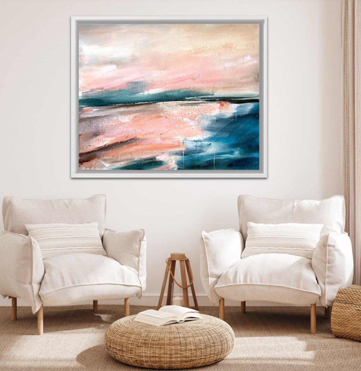 Organic Landscape Acrylic Painting By Lyndsay Tarren-Leister, 30 X 24", Beyond The Horizon, Original Artwork