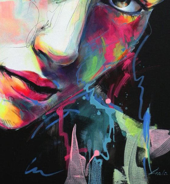 " Sexy "  girl face pop art abstract portrait