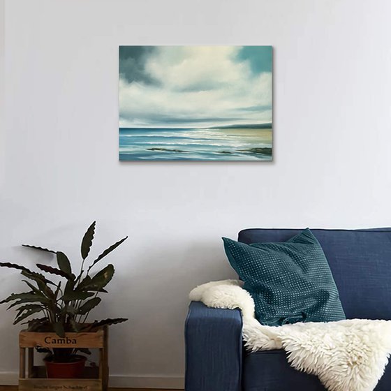 The Rising Tide - Original Seascape Oil Painting on Stretched Canvas