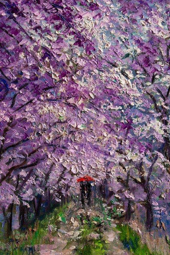 "Walk in the park", spring landscape, sakura