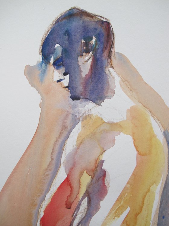 seated male nude