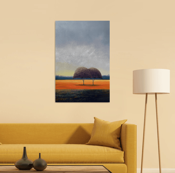 2 Trees Orange Fields