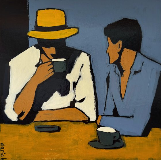 Painting "2 Men Drinking Coffee"