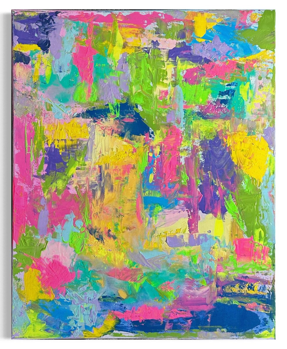 Abstract Acrylic Painting By Iqra Adam, 24 X 30, Fantasy Fusion, Original Artwork