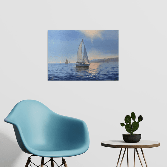 Seascape with Sailboats 55