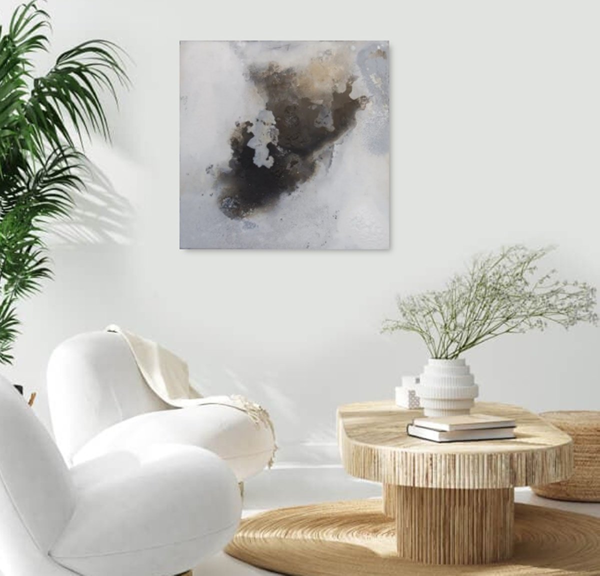 Abstract Acrylic Painting By Christa Haack, 33 X 33, Transfer 2, Original Artwork