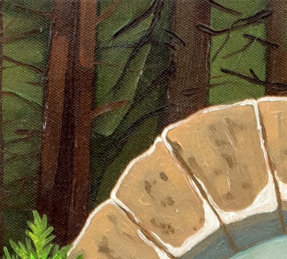 Winter gate in summer garden