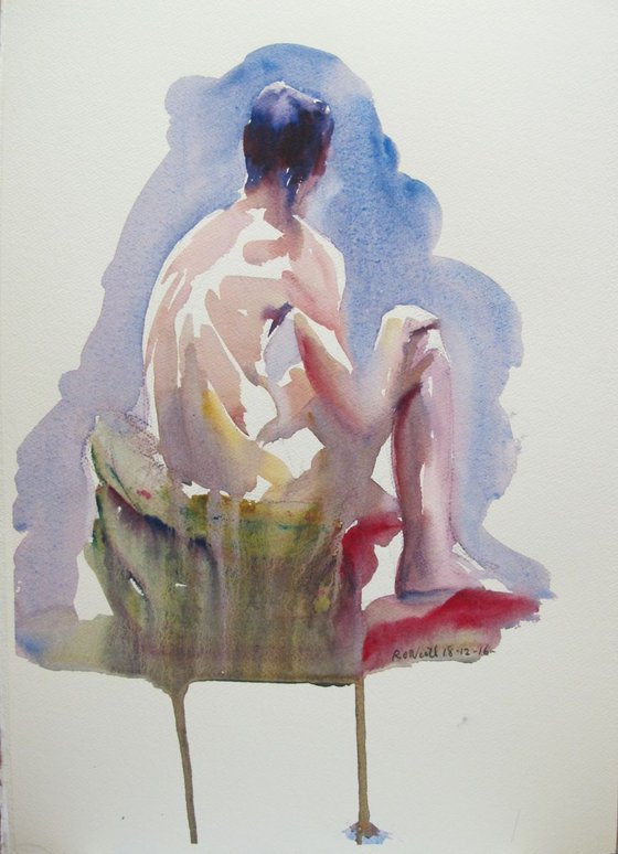 Seated male nude